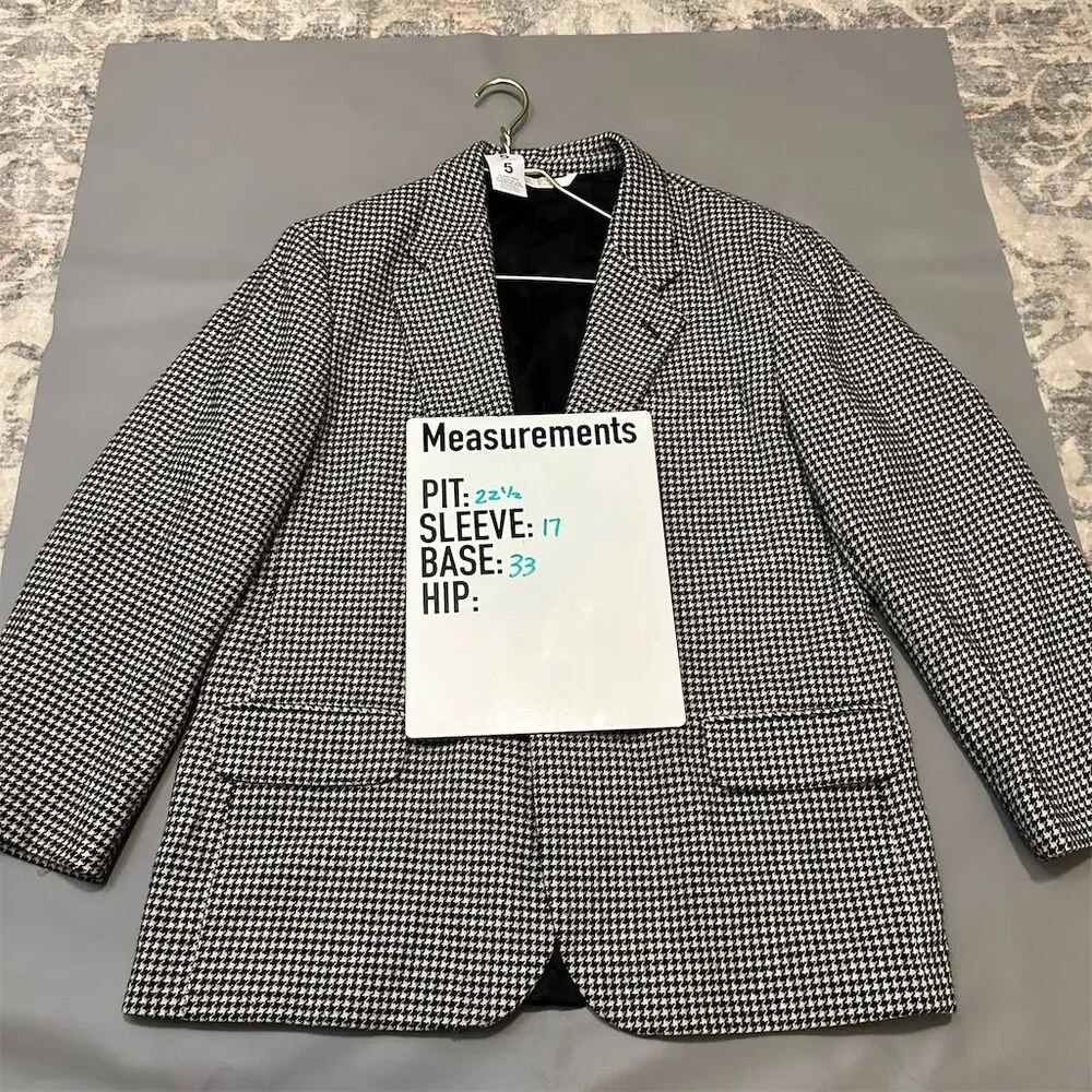 Perry Ellis Men's XL Houndstooth Wool Cashmere‎ blend Blazer Jacket Formal 44